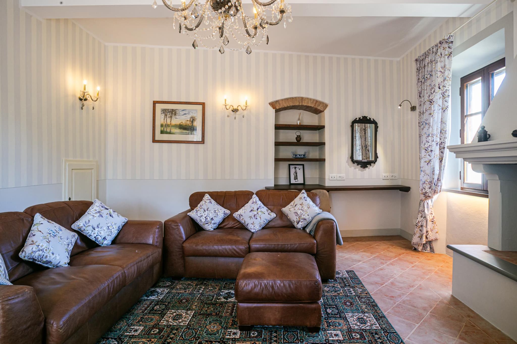 Living room crystal chandelier