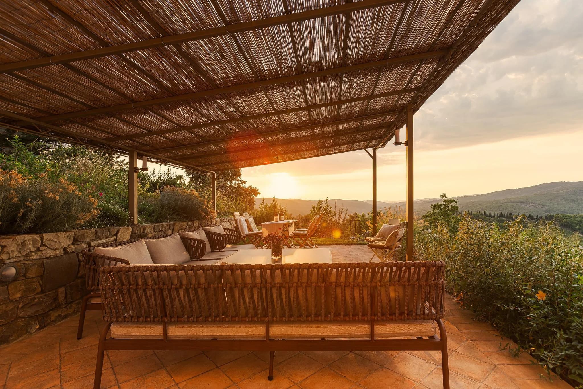 Outdoor shaded lounge