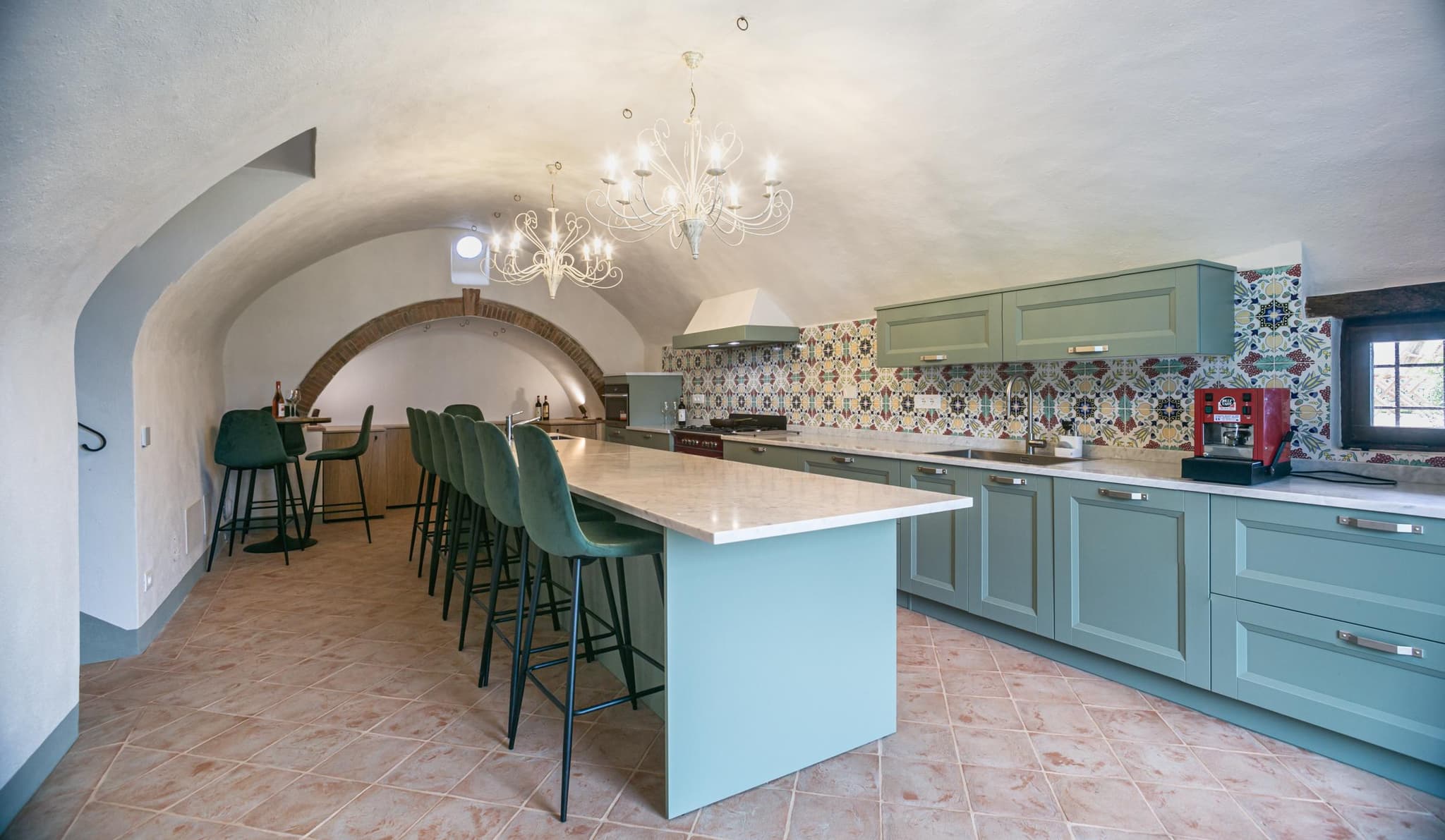 Cellar kitchen sage green cabinets